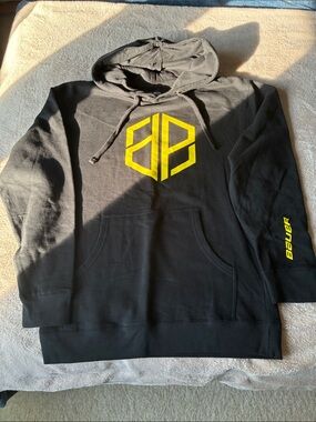 Bauer Black Hoodie with Yellow Emblem